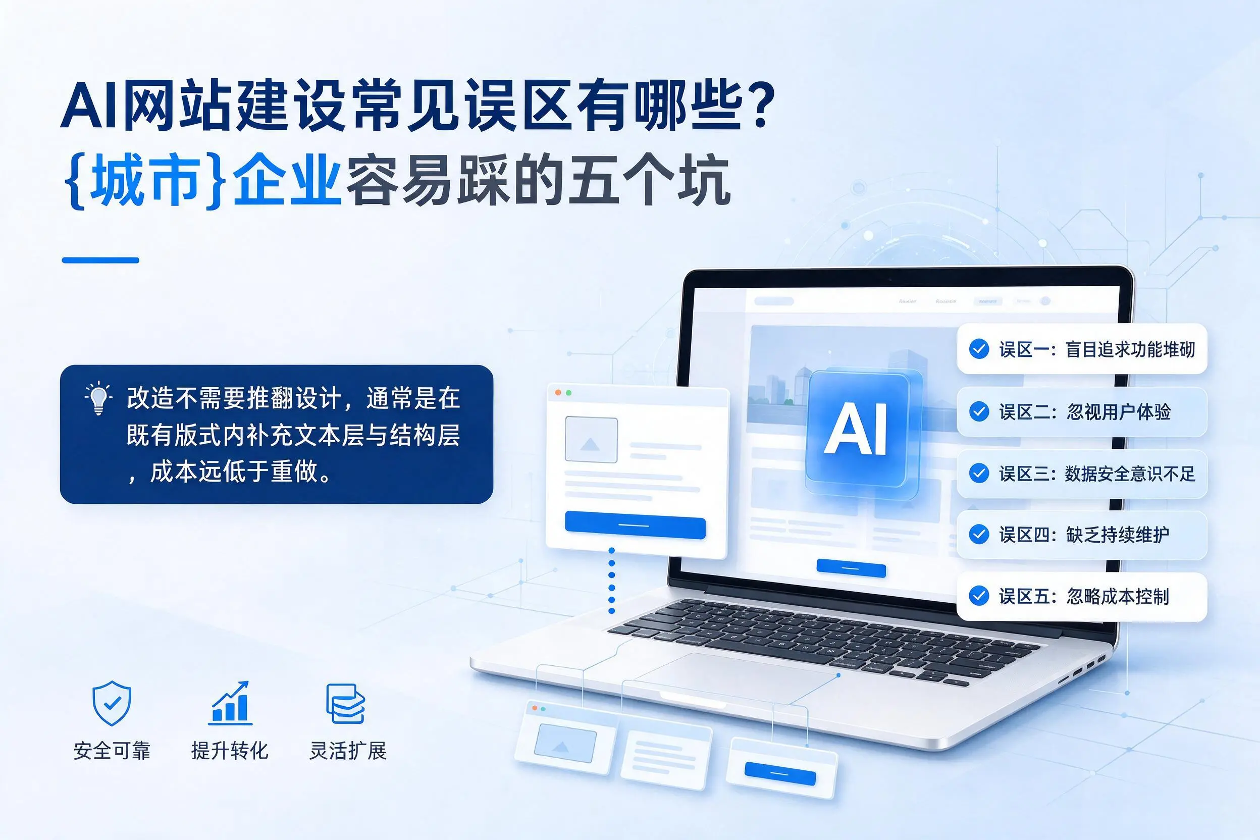 AI网站建设常见误区有哪些？贵阳企业容易踩的五个坑