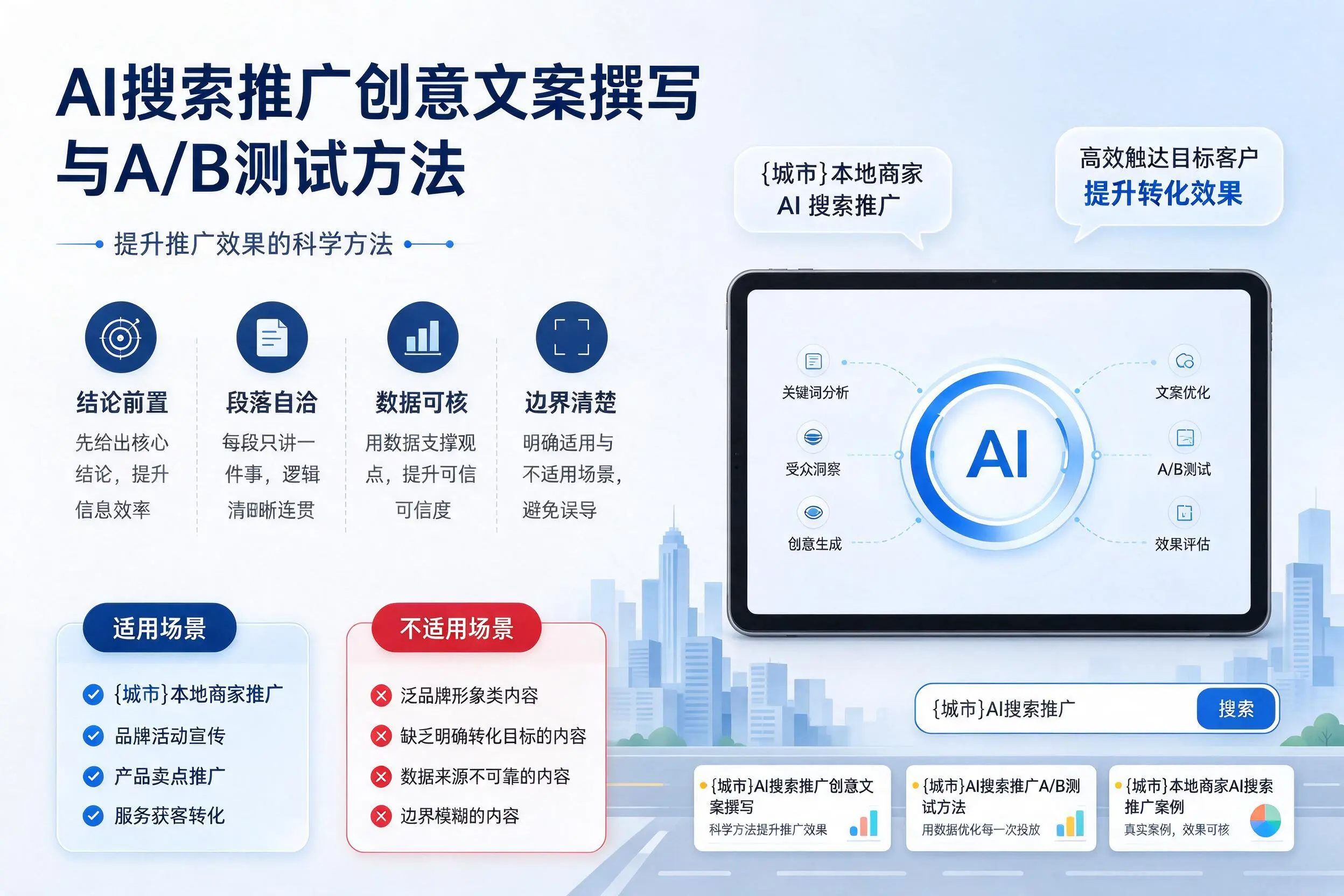 贵阳AI搜索推广创意文案撰写与A/B测试方法